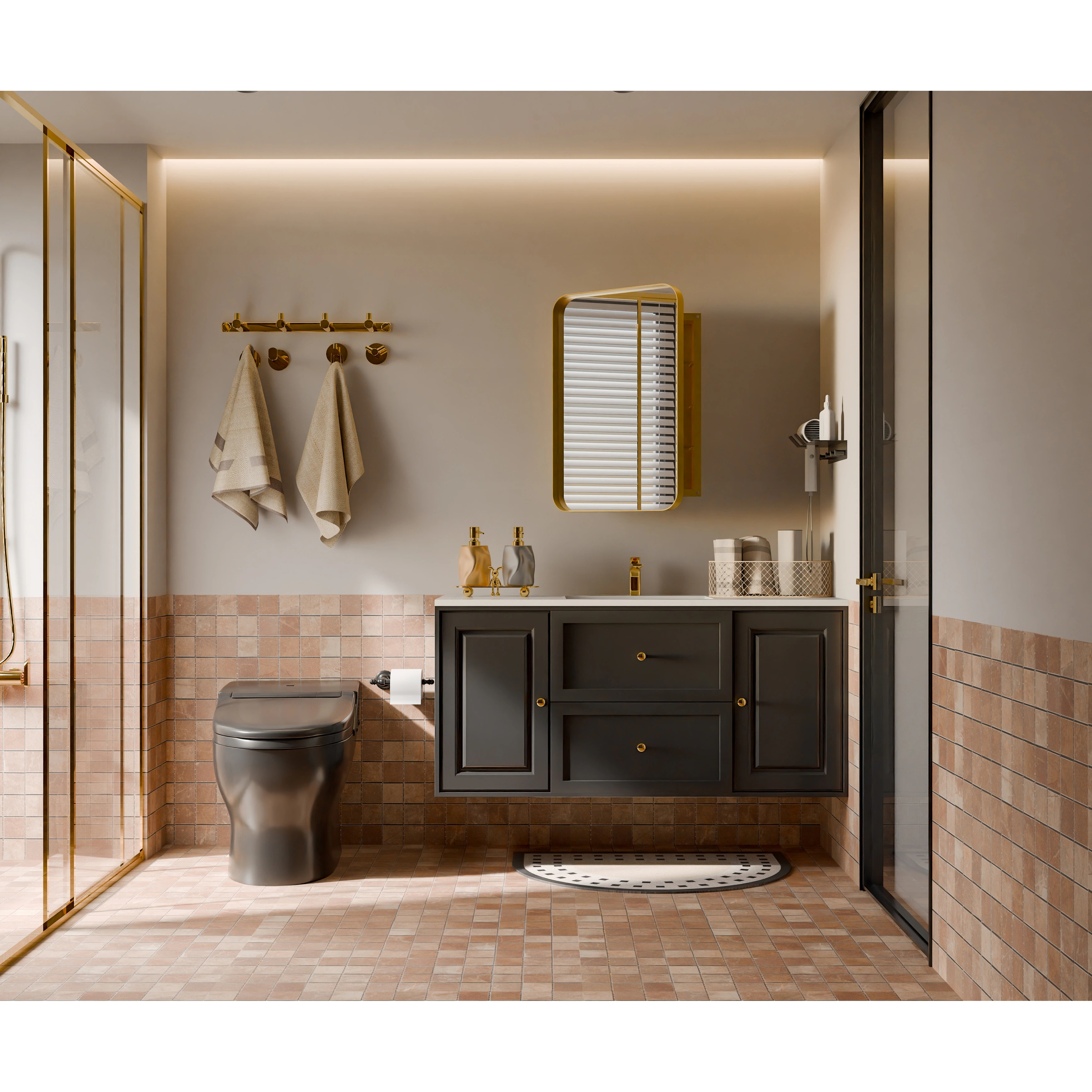 20x30 Inch Recessed Metal Framed Medicine Cabinet - Gold - Overstock - 43704106 | Overstock
