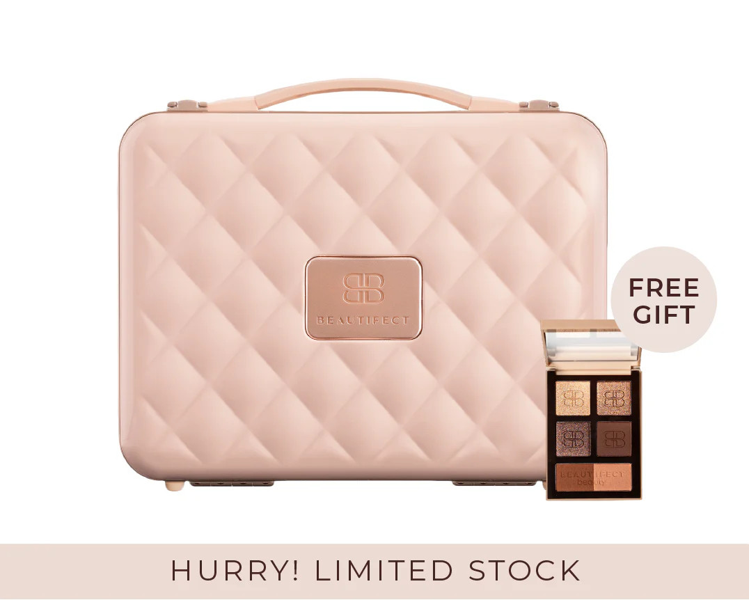 The Beautifect Box in Nude | A Portable Makeup Vanity With LED Mirror | Beautifect