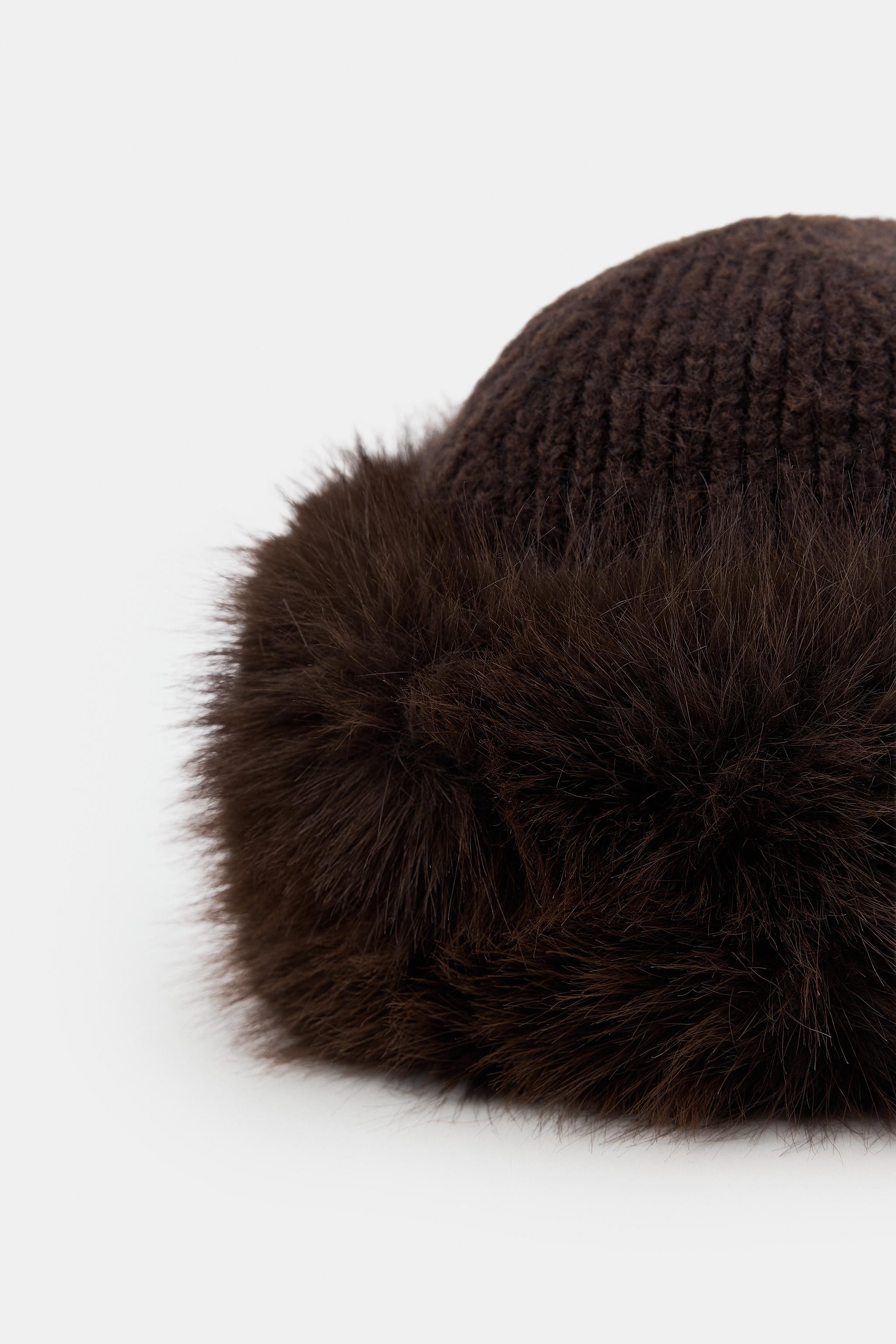 FAUX FUR KNIT BEANIE | Zara US