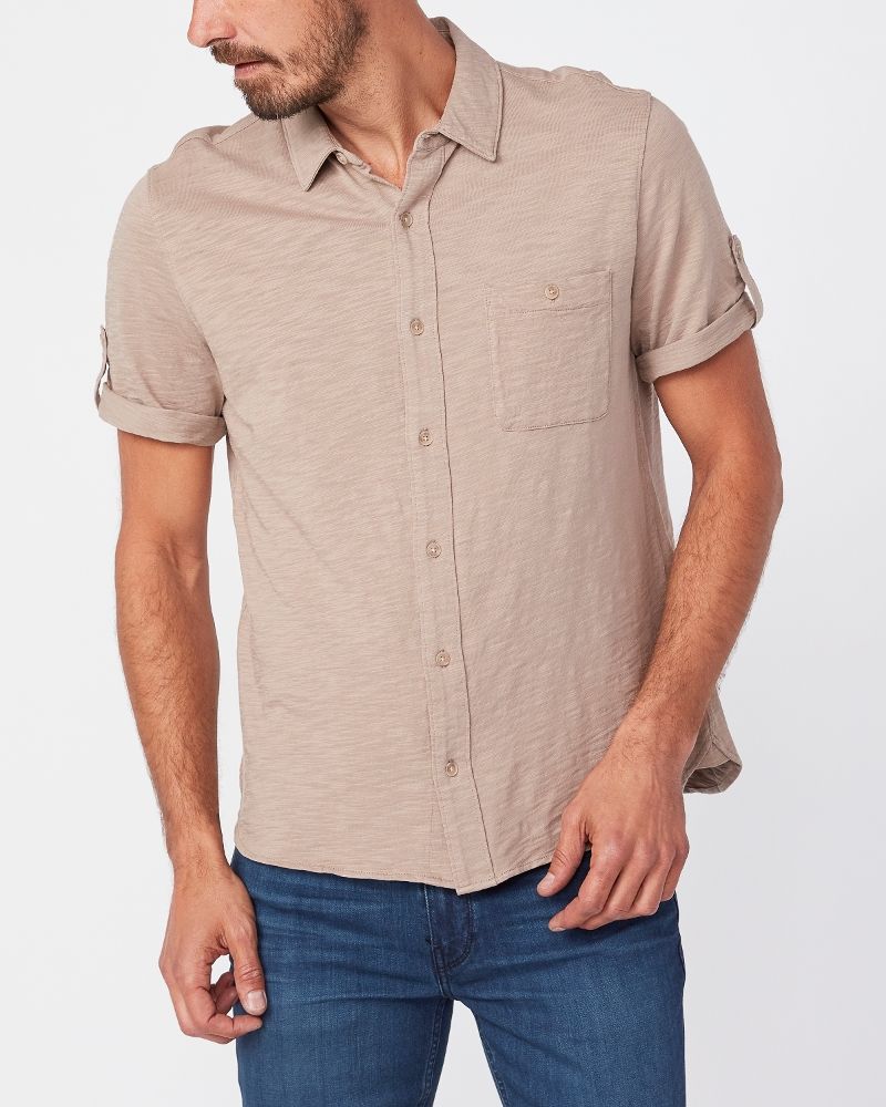 Brayden Short Sleeve Roll Tab - Soft Tan | Paige