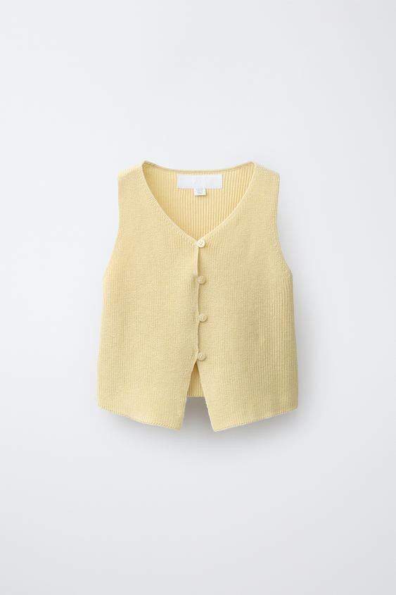 KNIT TOP WITH BUTTONS | Zara US
