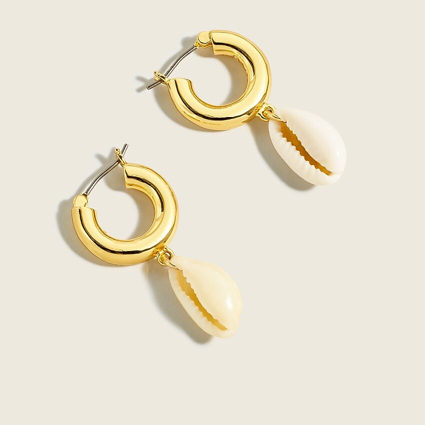 Cowrie shell drop huggie hoop earrings | J. Crew US