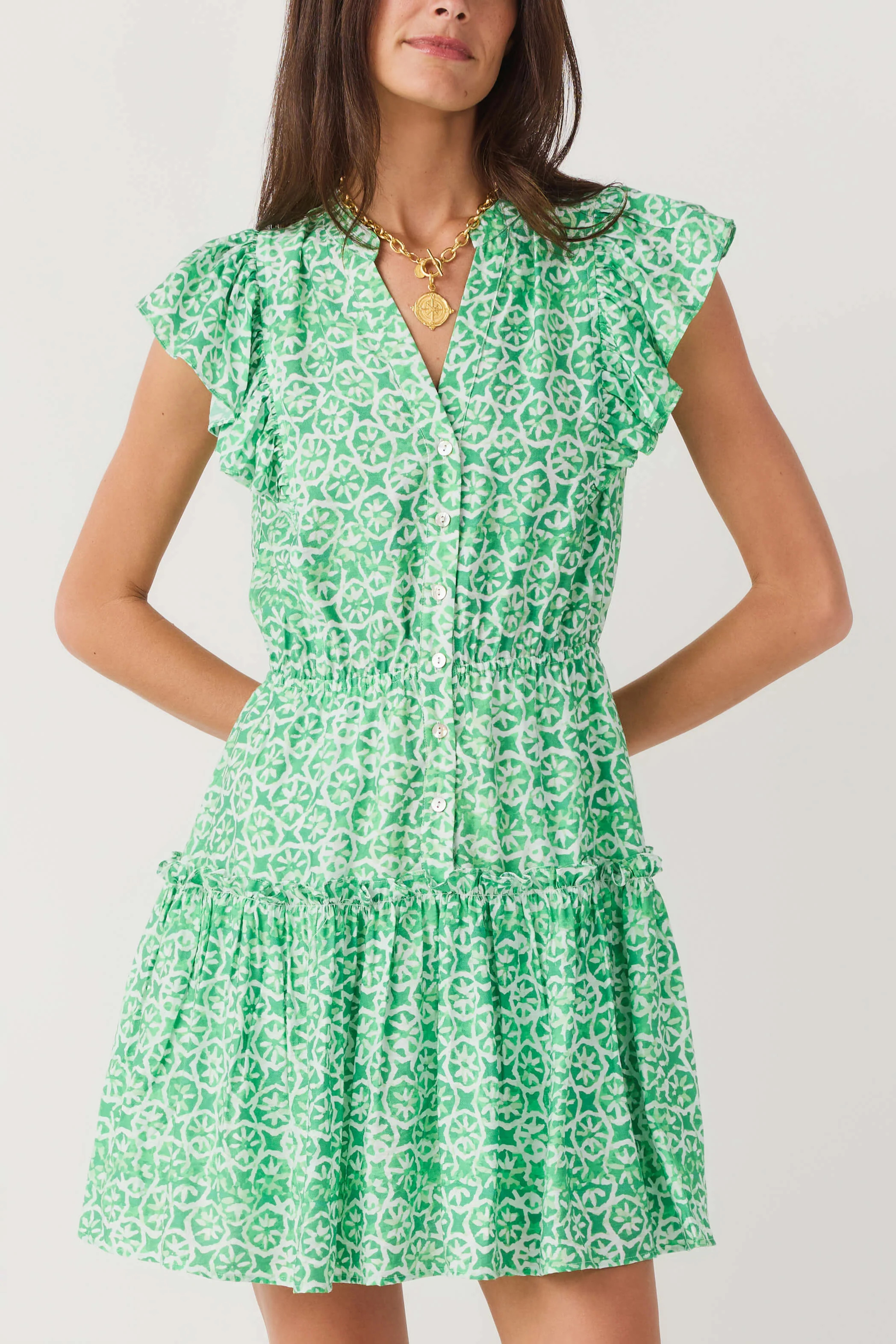 Pinch Geometric Ruffled Mini Dress | Social Threads