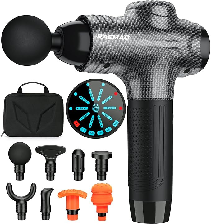 RAEMAO Massage Gun Deep Tissue, Back Massage Gun for Athletes for Pain Relief Attaching 8 PCS Spe... | Amazon (US)