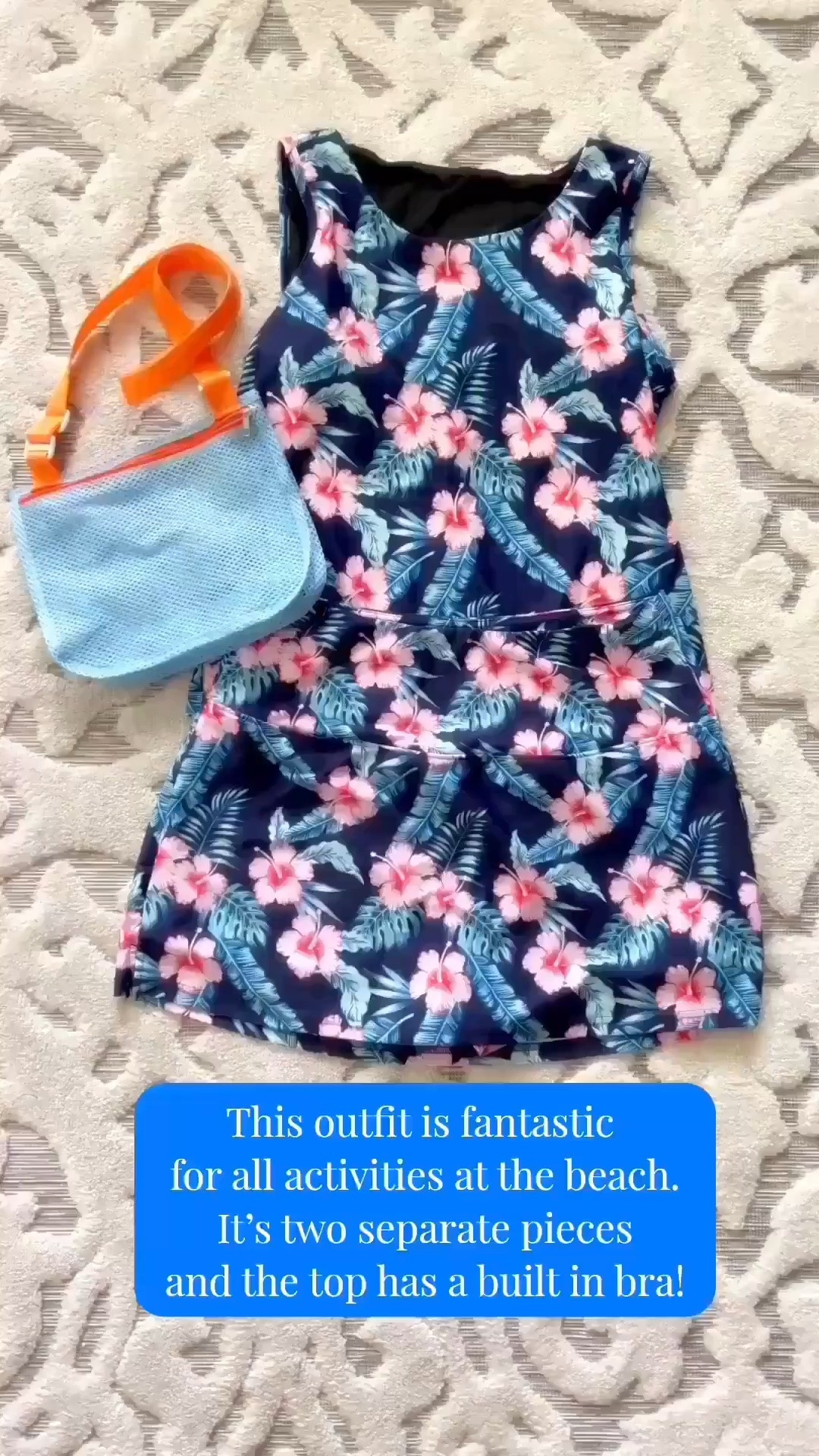 POOL & BEACH OUTFIT: 

This outfit is fantastic for all activities at the beach. It’s two separate pieces and the top has a built in bra!

I purchased a large in both pieces. Fits true to size.

#LTKSeasonal #LTKOver40 #LTKSaleAlert #LTKTravel #LTKgrwm #LTKootd #LTKMidsize #LTKvlog #LTKU #LTKSwim