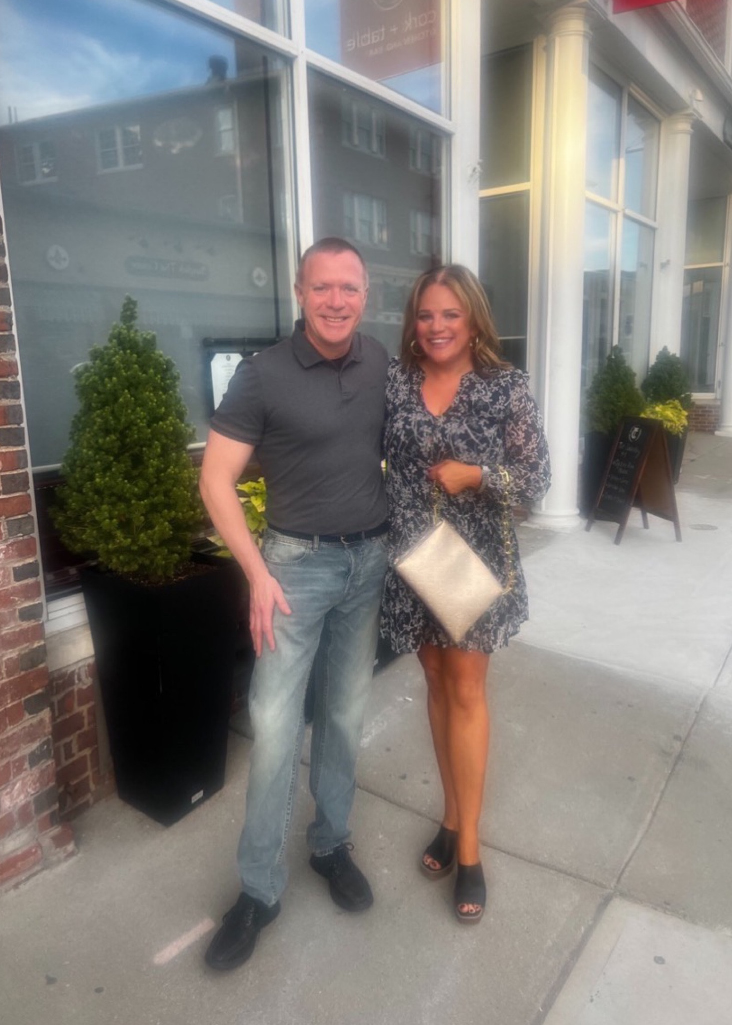 Early fall date night look! Thanks to my hubby for a wonderful birthday, that I won’t soon forget. He still makes me swoon.
PS: These platform wedge sandals are on sale for under $30! They are deceivingly comfortable. We walked to the restaurant and they didn’t hurt even a tiny bit!

#LTKstyletip #LTKunder100 #LTKSeasonal