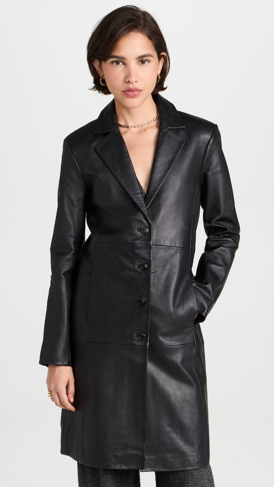 Reformation x Veda Crosby 90s Longline Leather Blazer | Shopbop | Shopbop