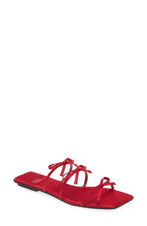 Jeffrey Campbell Bowz Slide Sandal in Red Satin at Nordstrom, Size 7.5 | Nordstrom