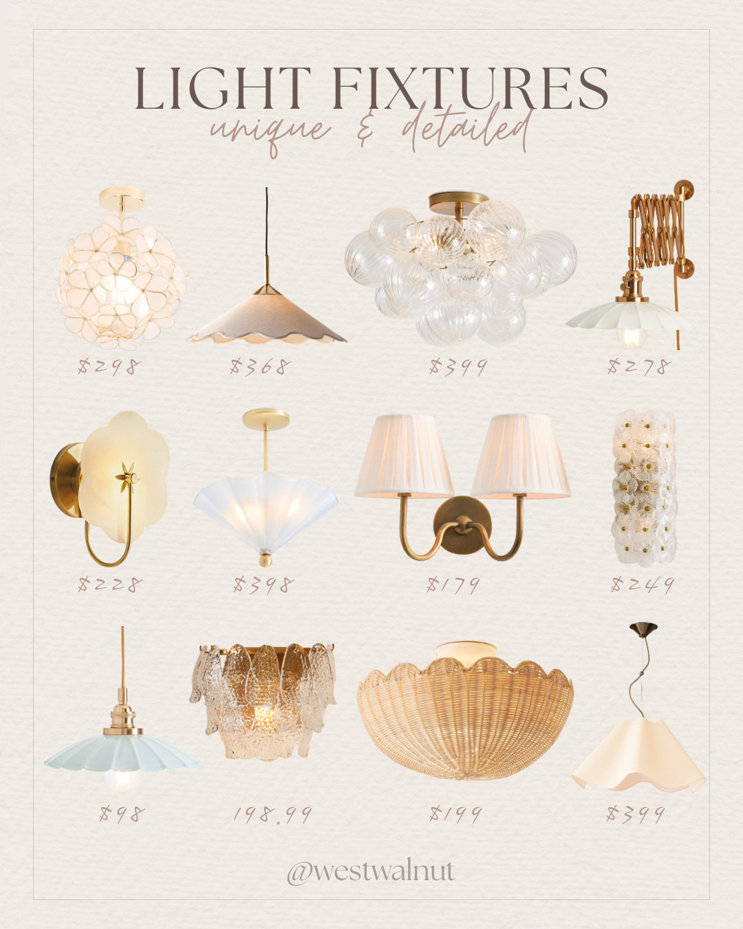 Whether the room you want to spruce up has a hanging light, wall sconce or a flush mount, you have an opportunity to make any one of those a statement piece!

To save some searching, here are some options I love that can change the entire mood of a room. These light fixtures, handpicked from a few different stores are full of so many unique details. 


#lightfixtures #homedecor #lighting #cozymodernhome  

 #LTKHome