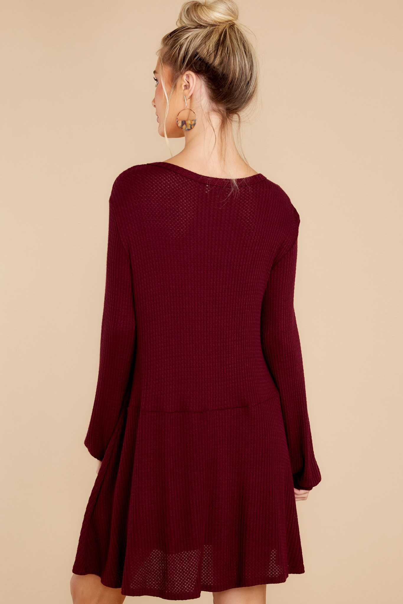 Steal My Time Merlot Dress | Red Dress 