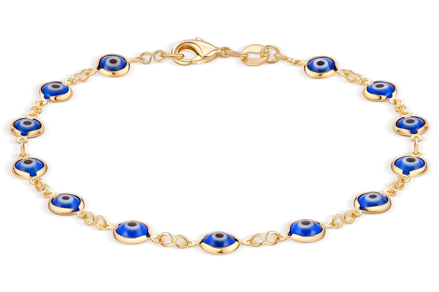 Barzel 18k Gold Plated Evil Eye Anklet Bracelet - Made In Brazil | Amazon (US)