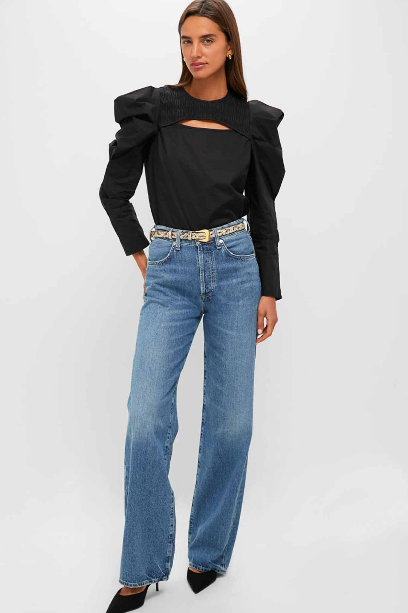 Black Keyhole Beckett Blouse | Tuckernuck (US)