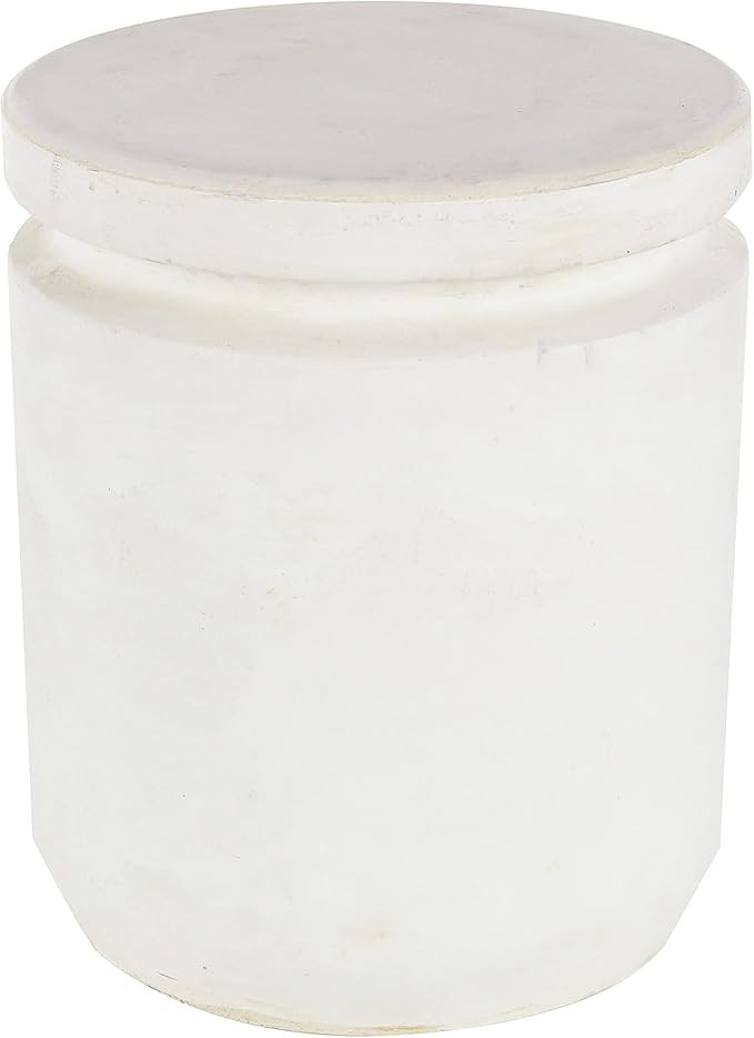 Deco 79 Fiber Clay Foot Stool 15"W, 17"H, white | Amazon (US)