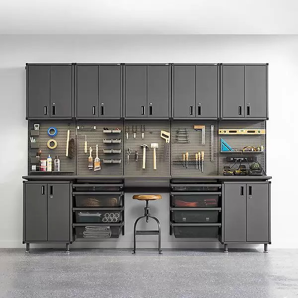 Garage+ 10' Garage Solution with Cabinets & Lighting | The Container Store