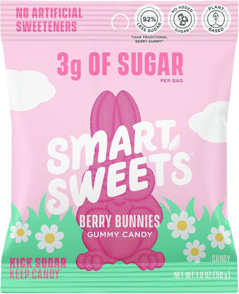 SmartSweets Berry Bunnies Easter Candy, 1.8oz (Pack of 14),Gummy Candy with Low Sugar, Low Calori... | Amazon (US)