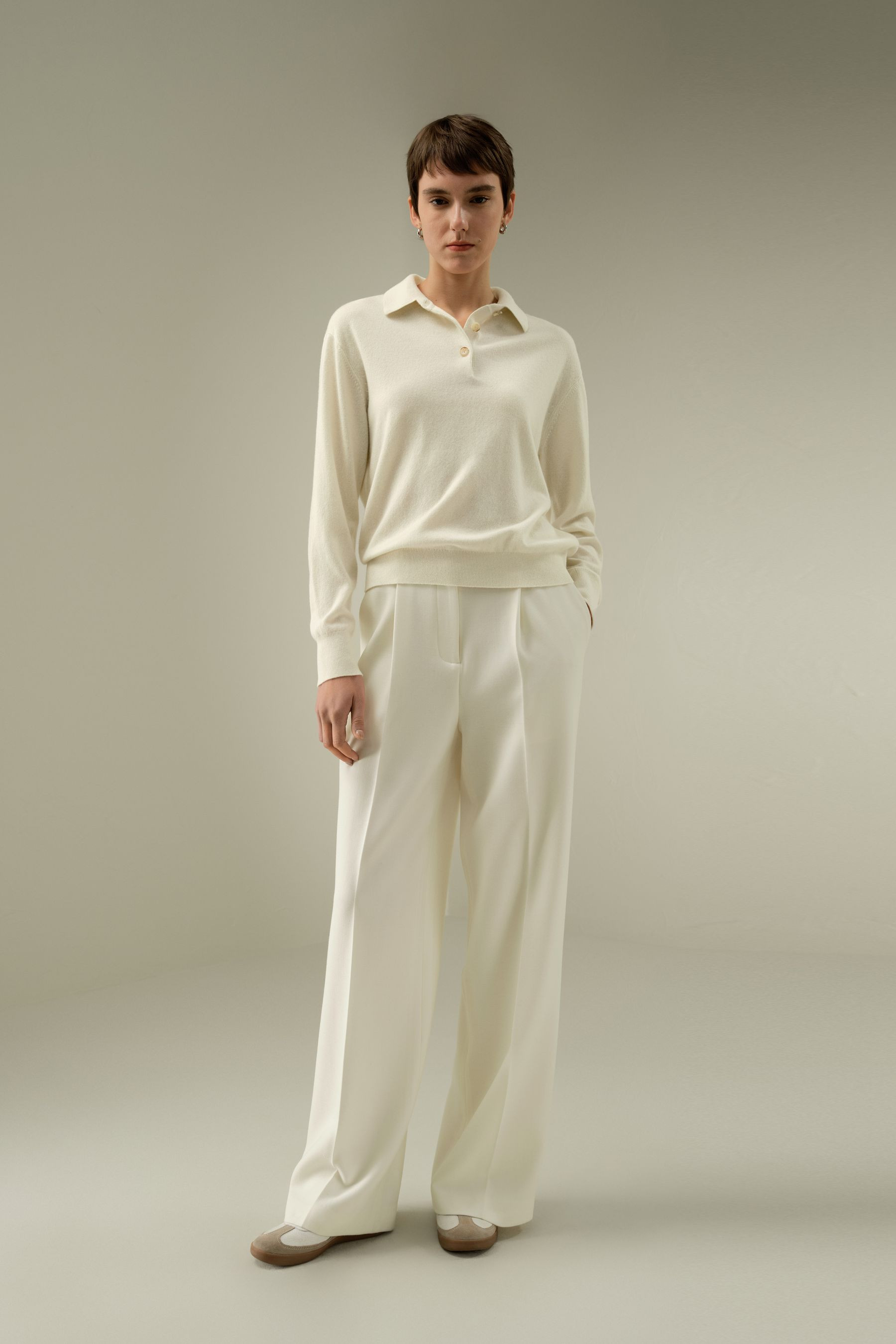 Silk-Wool Tweed Blend Trousers | LILYSILK