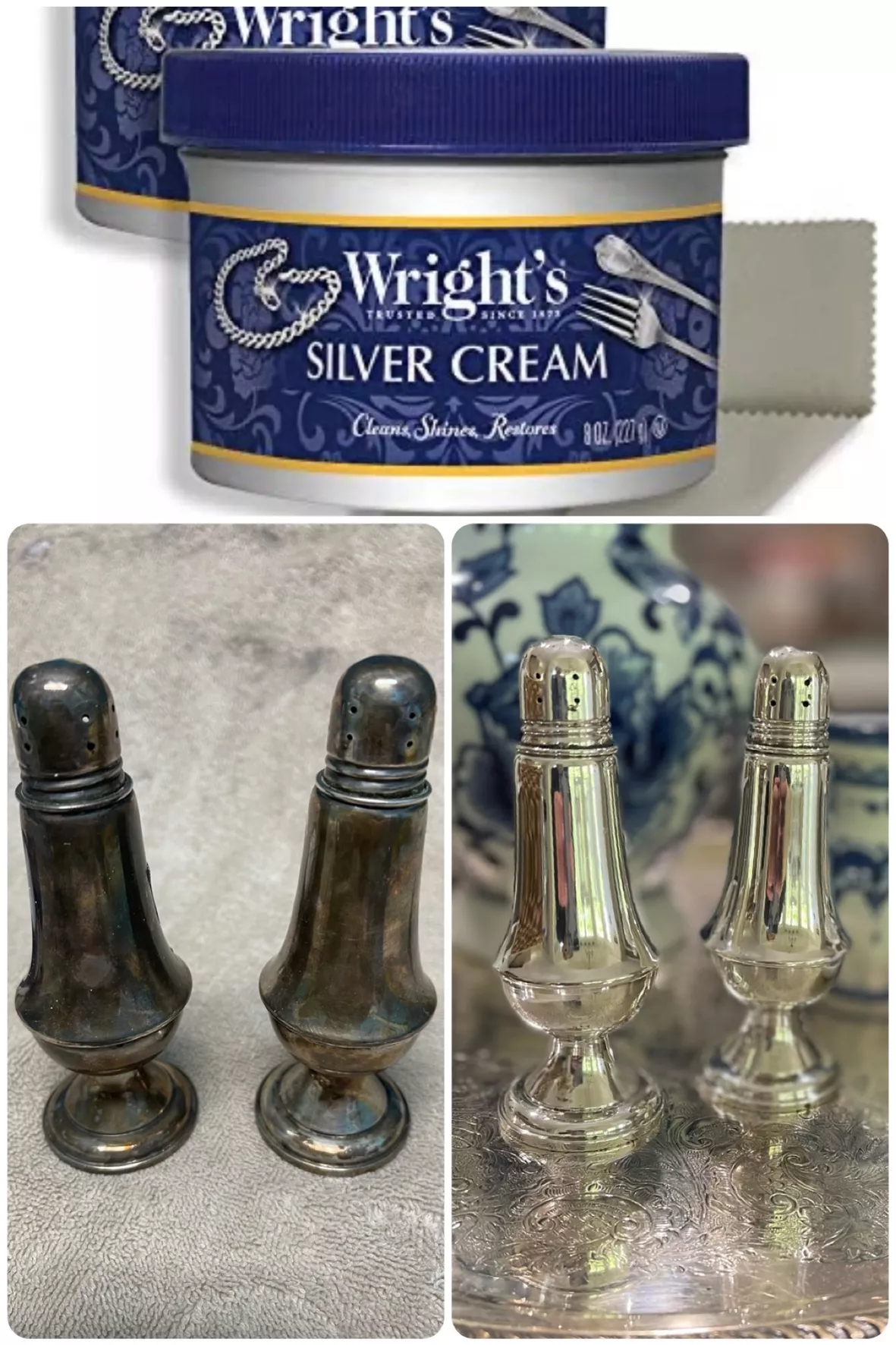 Wright's Silver Cleaner and Polish Cream - 8 Ounce - 2 Pack