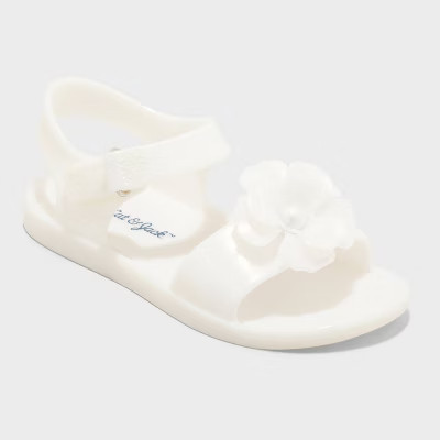 Toddler Girls' Kate Jelly Sandals - Cat & Jack™ White 8T: Open Toe, Hook and Loop Closure | Target