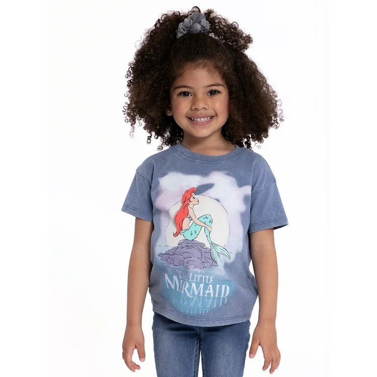 Disney The Little Mermaid Toddler Girls Short Sleeve Crewneck T-Shirt, Sizes 12M-5T - Walmart.com | Walmart (US)