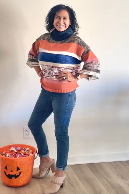 #chunkysweater #knoxrose #turtleneck #turtlenecksweater #levis #skinnyjeans #jumbopumpkin #mules #muleboots #braidedmuleboots #fallstyle #halloweenstyle #orangesweater

#LTKHoliday #LTKSeasonal #LTKHalloween