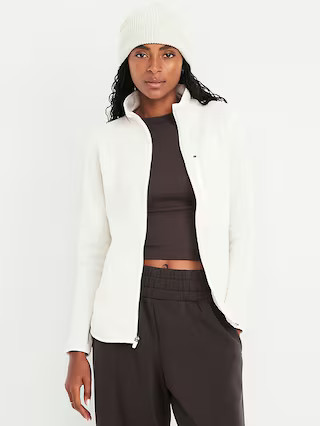 Fitted Sweater Fleece Zip Jacket | Old Navy (US)