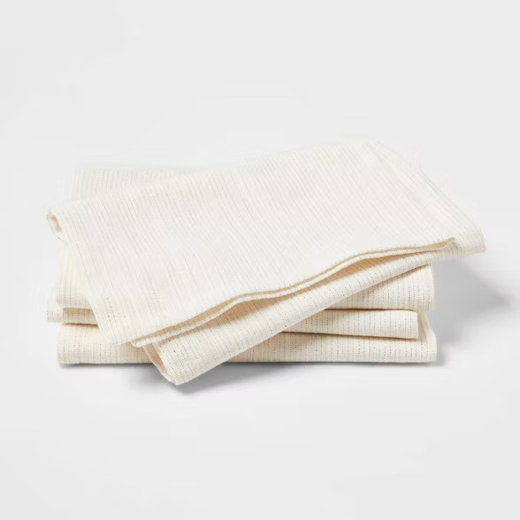 4pk Cotton Metallic Napkins White/Gold - Threshold™ | Target