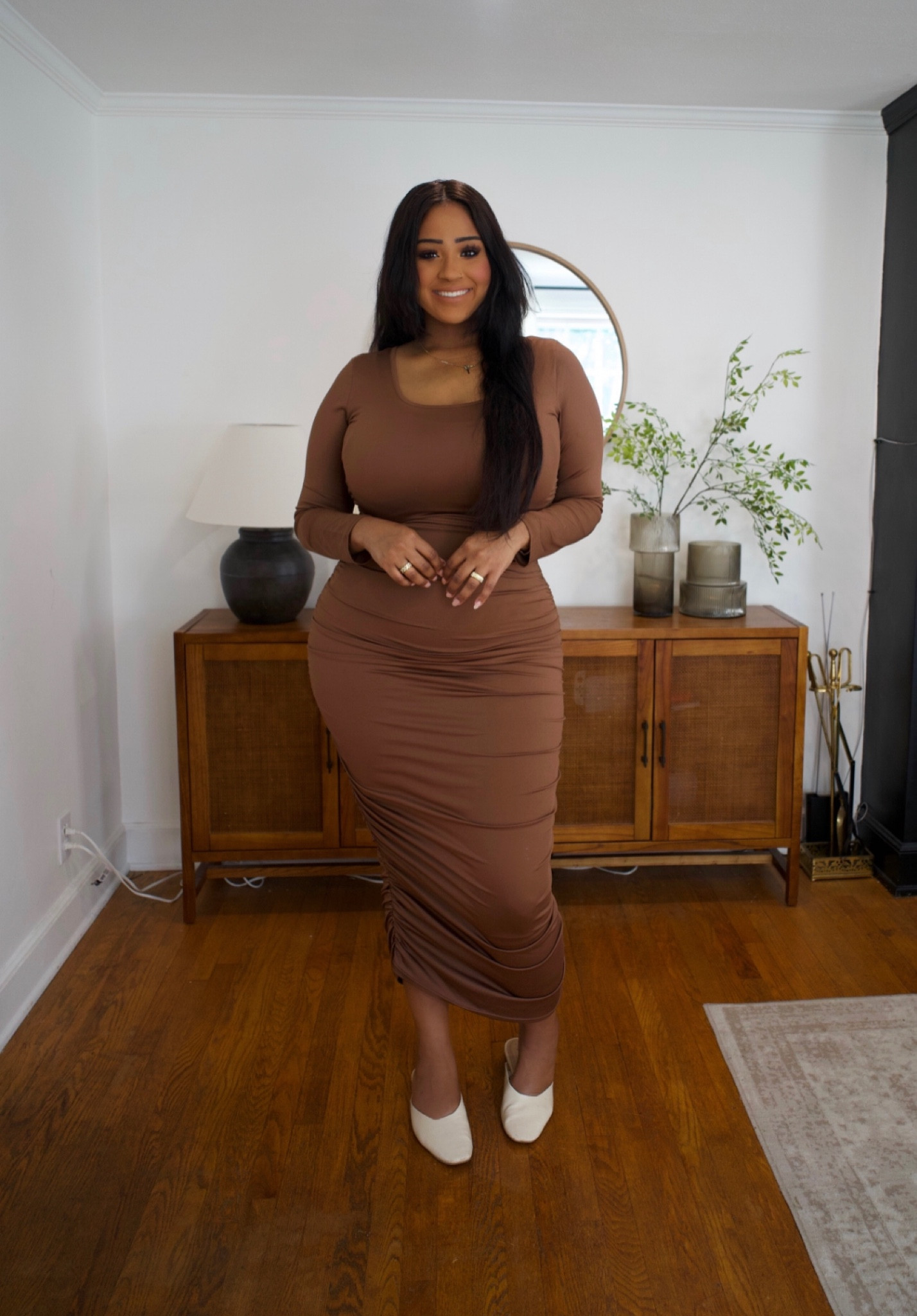 Fall fashion 
Amazon fashion 
Plus size fashion 
Midsize fashion 
Fall dresses
Brown dresses 
Curvy fall fashion 
Curvy fashion 
Midi dresses 
Ruched dresses 

#LTKmidsize #LTKplussize #LTKstyletip