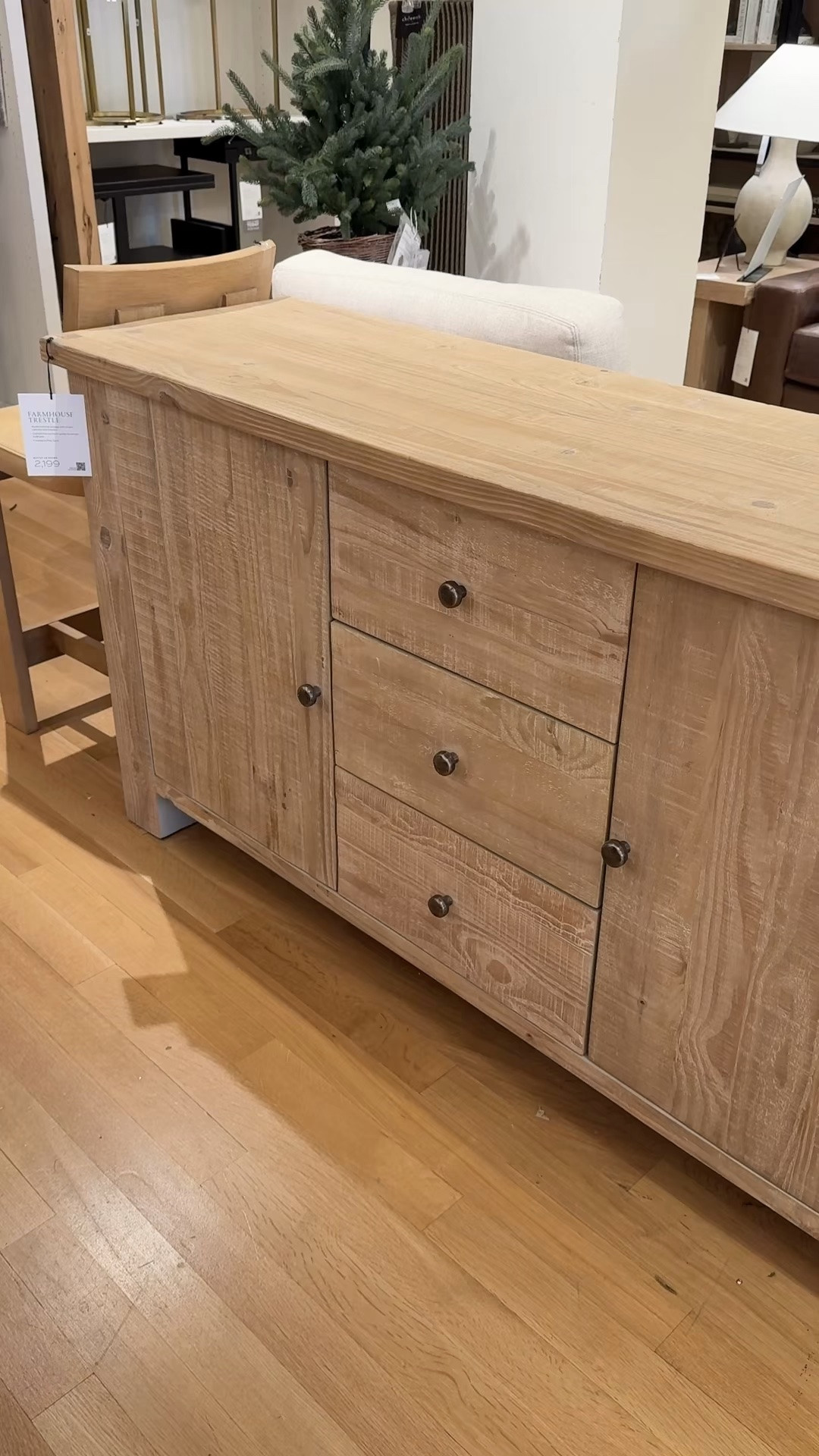 The Farmhouse Trestle Buffet from Pottery Barn brings so much rustic charm with its reclaimed solid pine wood and Pale Sand finish. 🫶🏻The classic farmhouse design paired with antique-finished iron knobs gives it that warm, timeless look. ☺️ With drawers, adjustable shelving, and cord cutouts, it’s both beautiful and functional for a dining room or living space. Linked it here!✨ #PotteryBarn #FarmhouseStyle  #Sideboard

#LTKHome #LTKSaleAlert