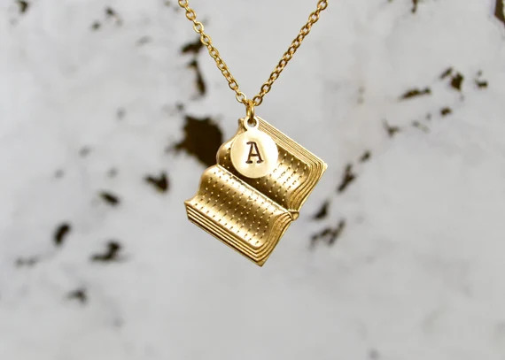 Personalized Book Necklace  Book Jewelry  Book Lover  - Etsy | Etsy (US)