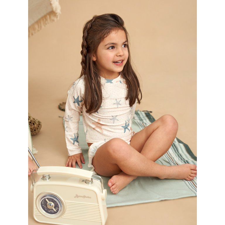 Modern Moments by Gerber Baby and Toddler Girl Rashguard Tankini Set, 2-Piece, Sizes 0/3M - 5T | Walmart (US)
