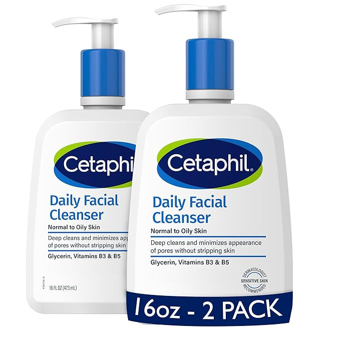 Cetaphil Face Wash, Daily Facial Cleanser for Sensitive, Combination to Oily Skin, NEW 16 oz 2 Pa... | Amazon (US)