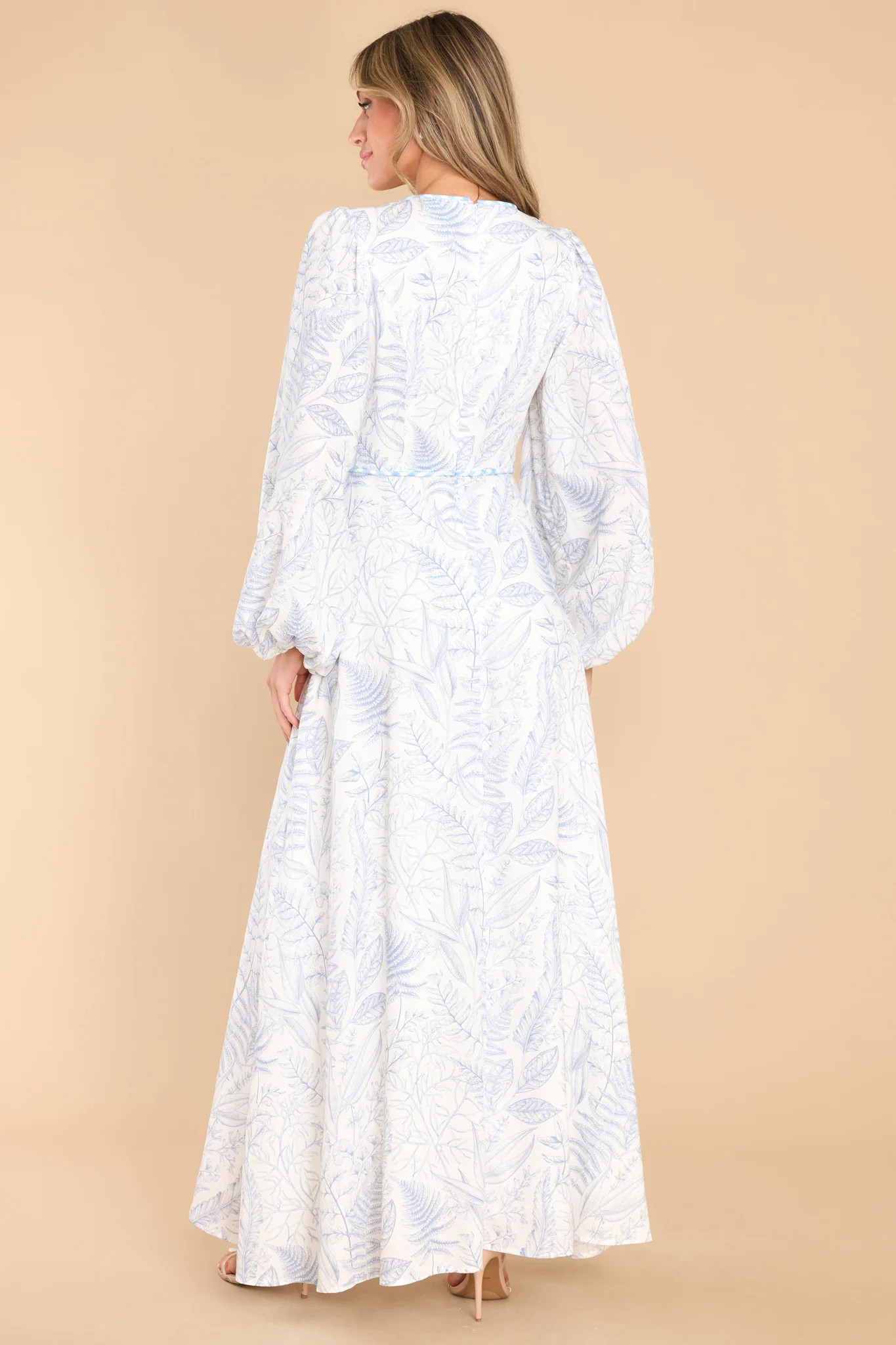 Practicing Peaceful Blue Print Maxi Dress | Red Dress 