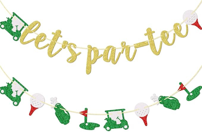Let's Par-Tee Banner, Golf Themed Birthday Banner, Retirement Party Decor for Golf Lover, Golf Pa... | Amazon (US)