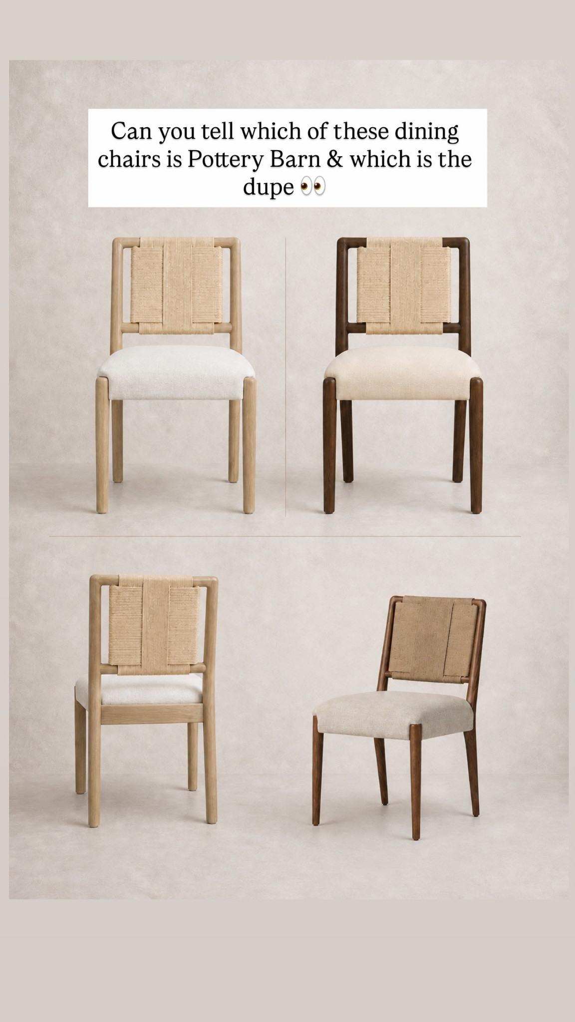 The prettiest new dining chairs! They look just like a $749 pottery barn style!