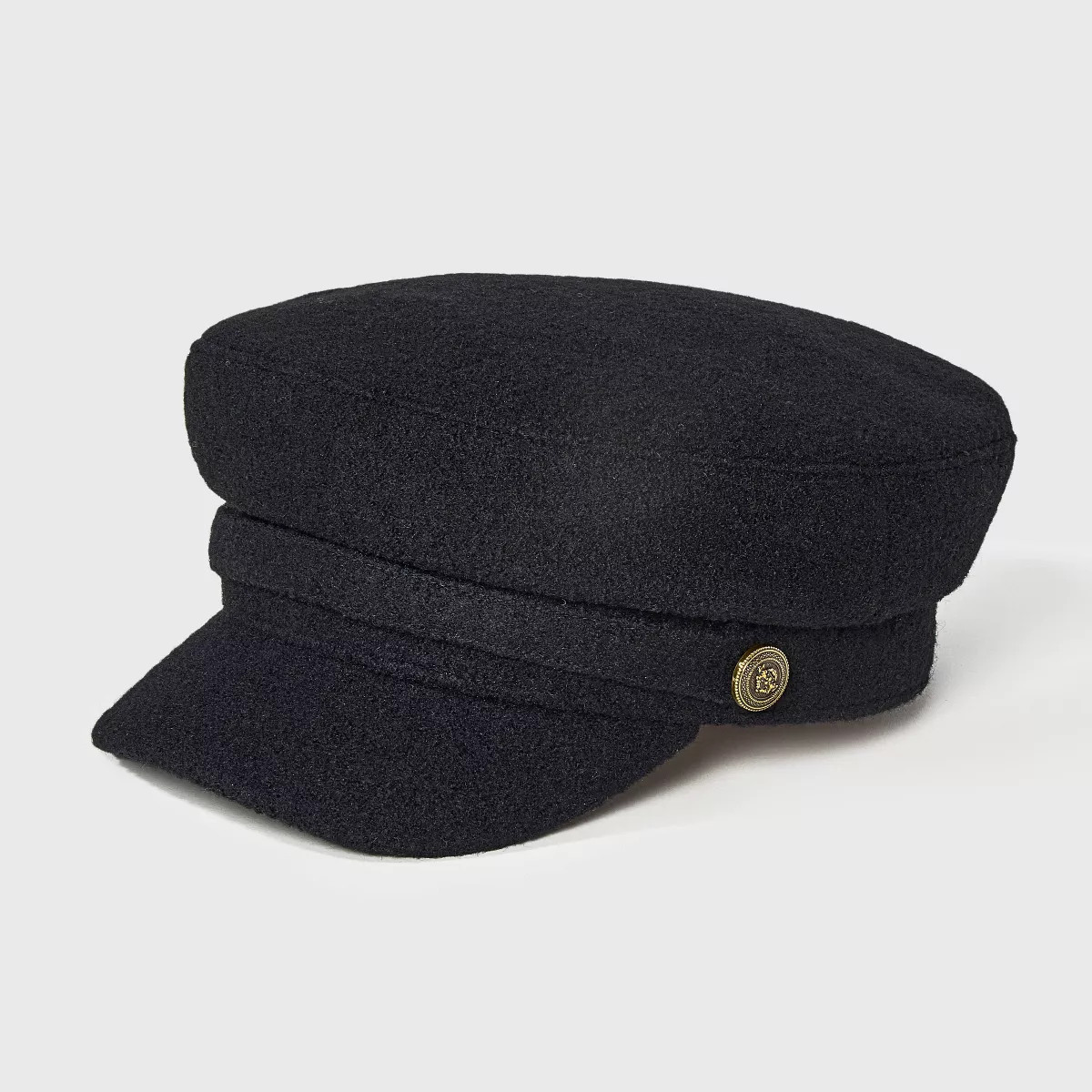 Brushed Felt Boucle Baker Boy Captain Hat - A New Day\u2122 Black S/M | Target