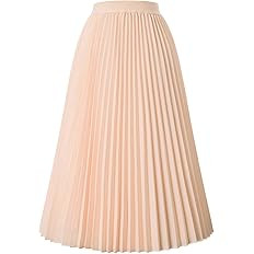 Kate Kasin Women's High Waist Pleated A-Line Swing Skirt KK659 | Amazon (US)