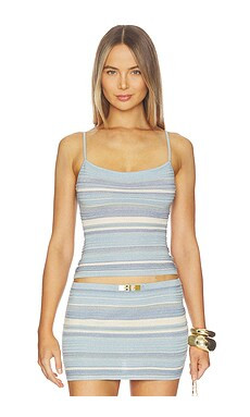 Kapri Nora Singlet Top in Blue Striped Knit from Revolve.com | Revolve Clothing (Global)