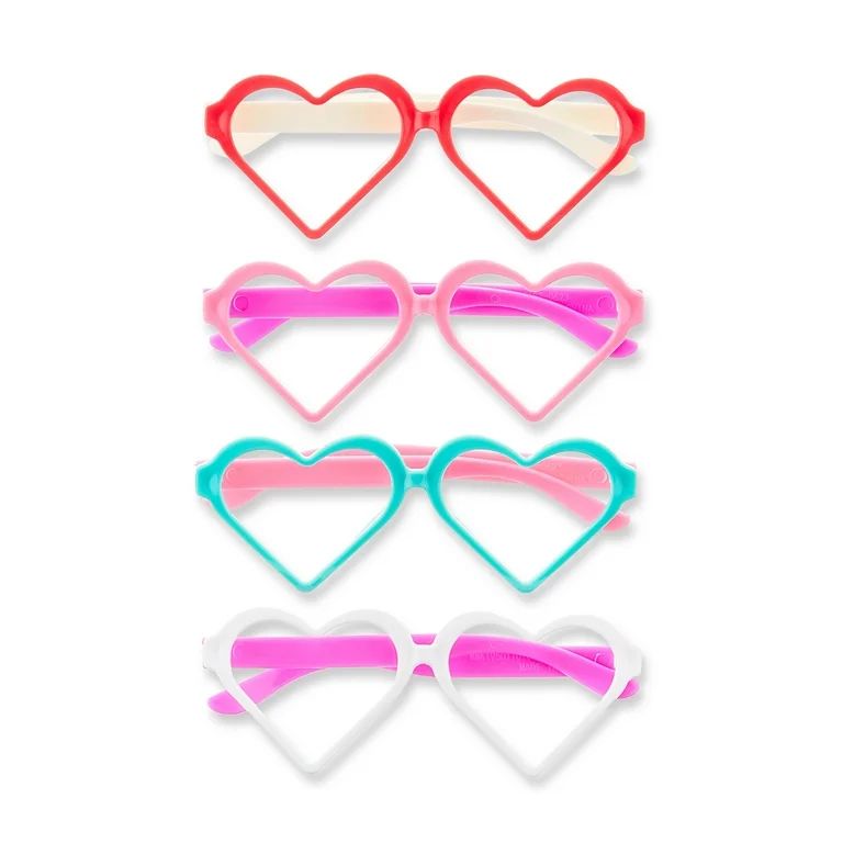 Valentine’s Day Heart Glasses Party Favors, Ages 3+, 4 Count, by Way To Celebrate | Walmart (US)