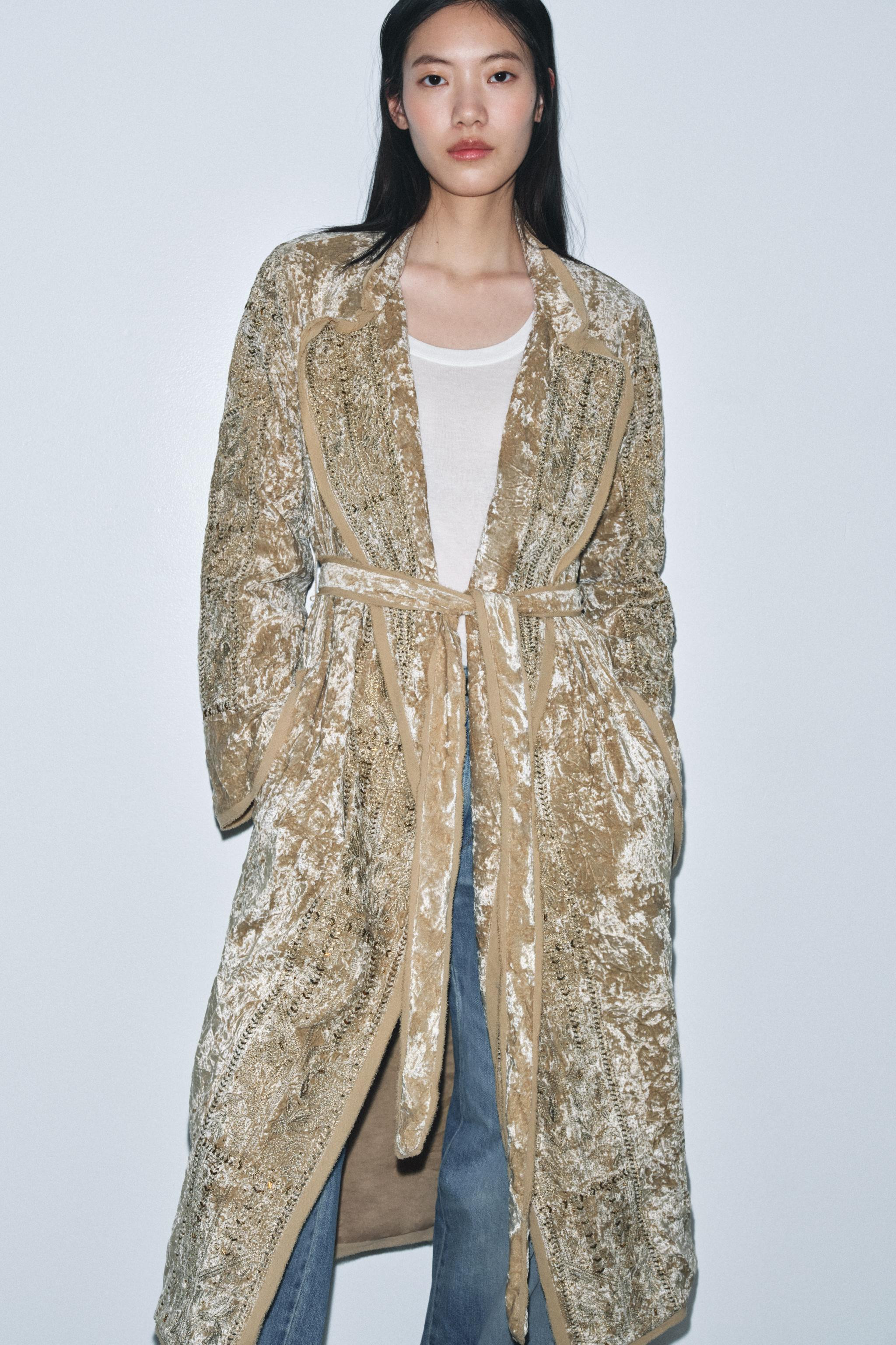 ZW COLLECTION LIMITED EDITION EMBROIDERED VELVET KIMONO | Zara US