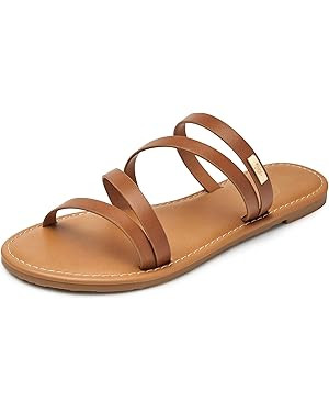 Trary Women's Sandals,Flat Sandals for Women, Strappy Sandals for Women Dressy,Flip Flops for Wom... | Amazon (US)
