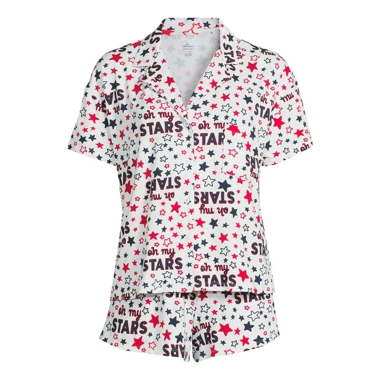 4th of July Women’s Shorty Pajama Set by Way to Celebrate, 2-Piece, Sizes XS to 3X | Walmart (US)