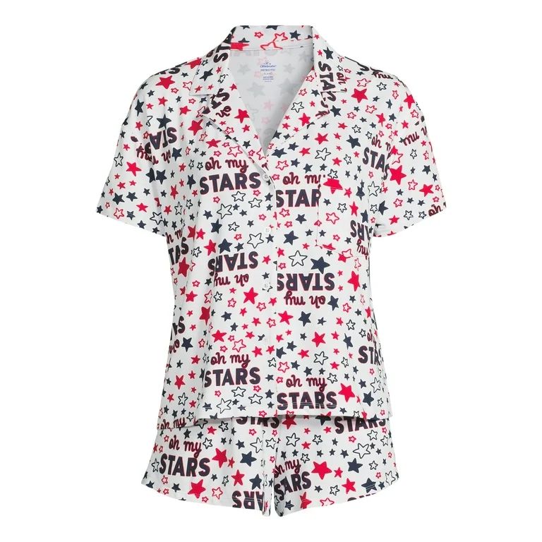 4th of July Women’s Shorty Pajama Set by Way to Celebrate, 2-Piece, Sizes XS to 3X - Walmart.co... | Walmart (US)