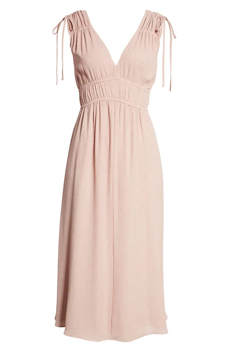 Madewell Ruched Crepe Midi Dress | Nordstrom | Nordstrom