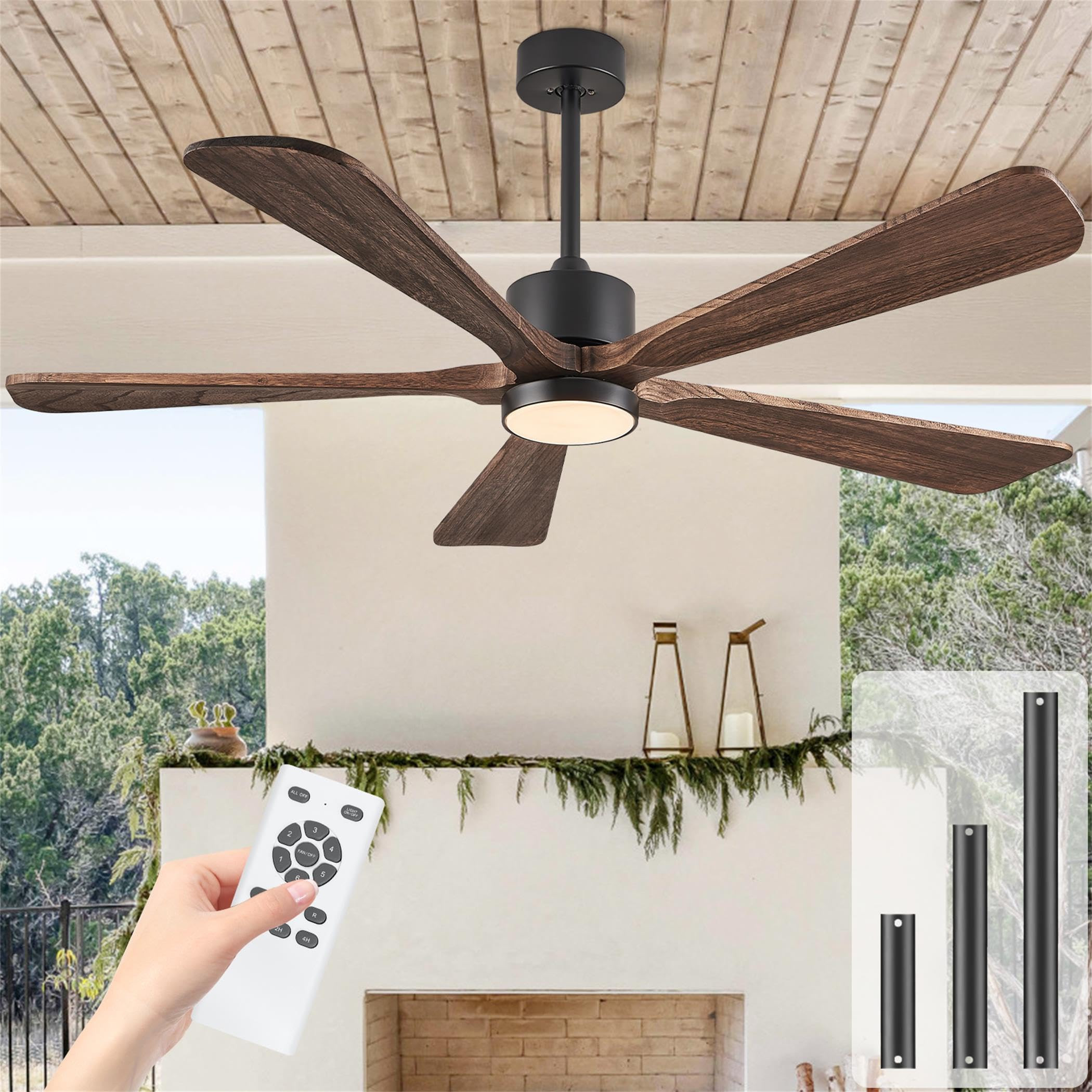 Ceiling Fans with Lights, 60 inch Outdoor Ceiling Fans with Lights for Patio and Remote Control, ... | Amazon (US)