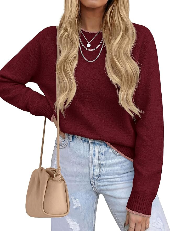 PRETTYGARDEN Womens Crewneck Fall Sweaters Pullover Tops | Amazon (US)