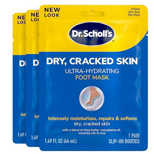 Dr. Scholl's Dry, Cracked Skin, Ultra Hydrating Foot Mask, 3 Pairs Moisturizing Socks: Intensely Moisturizes Repairs and Softens Rough Dry Skin with Urea & Essential Oils for Dry Cracked Feet | Amazon (US)