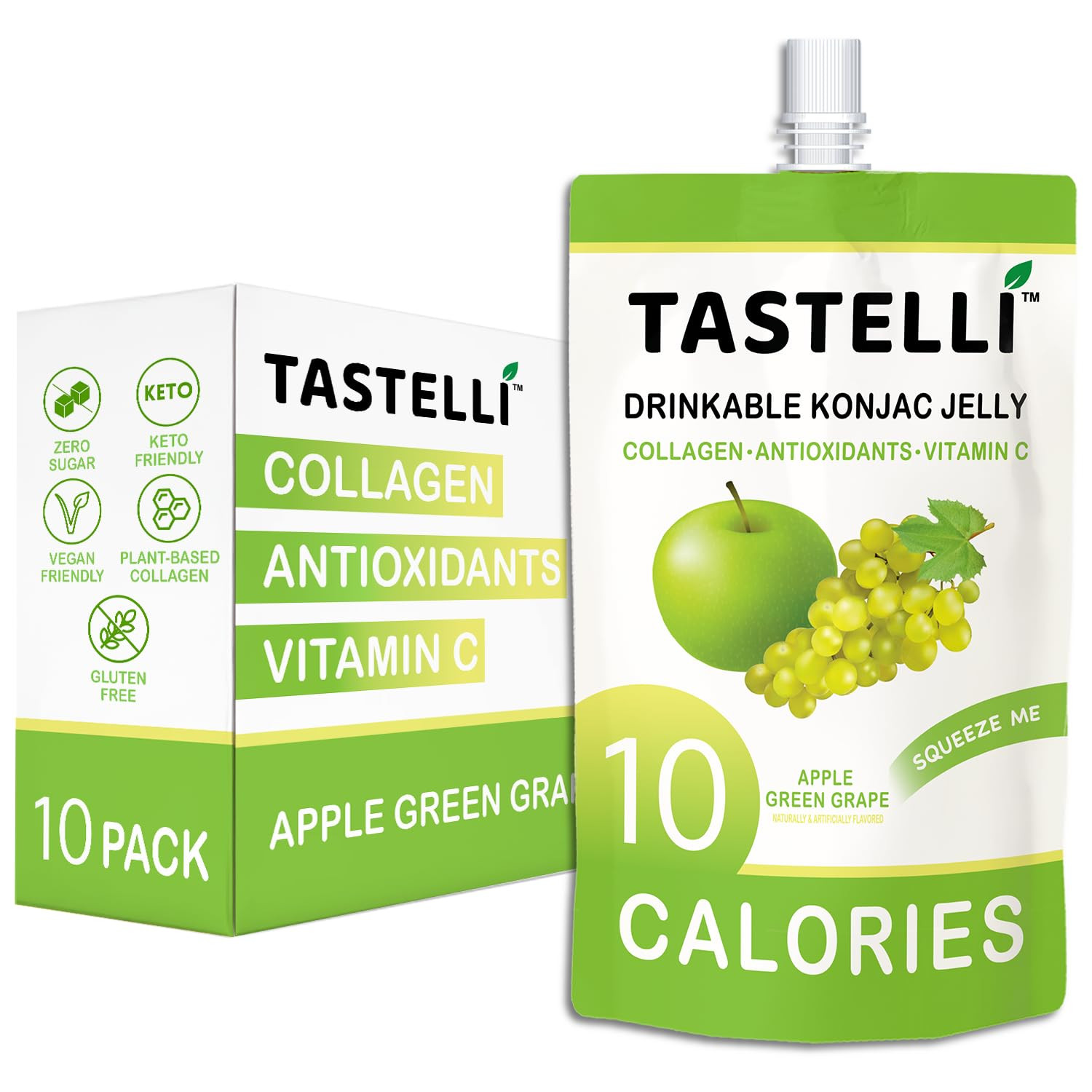Tastelli Konjac Jelly Infused with Collagen & Vitamin C | Gluten Free, Sugar Free, Low Calorie | ... | Amazon (US)