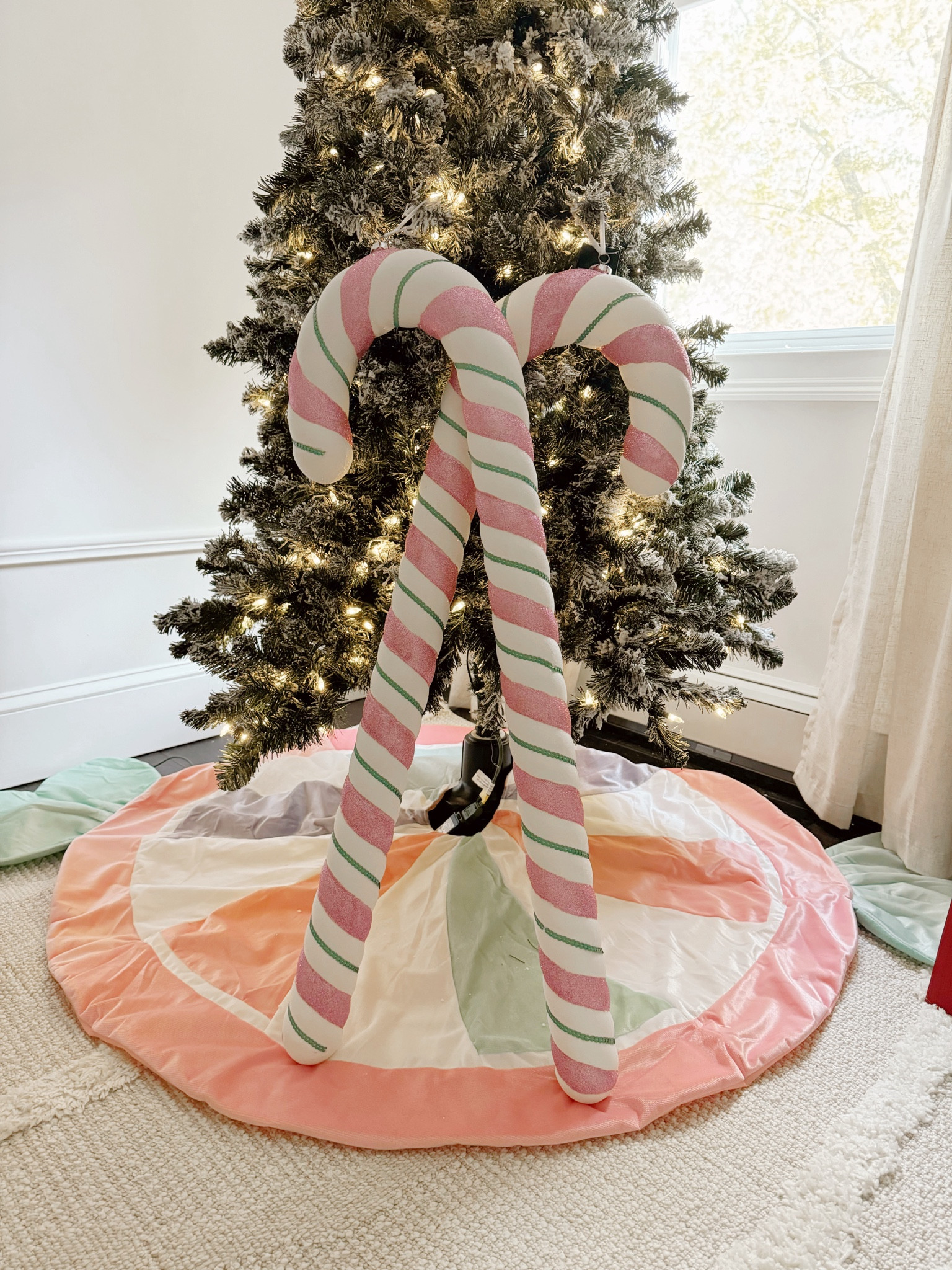 Pastel Christmas, Pink Christmas, Pink and Blue Christmas, Candy Christmas, Flocked tree, Nursery Decor, Neutral Nursery, Baby Girl Christmas 

#LTKHoliday #LTKSeasonal #LTKfamily