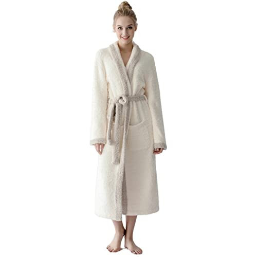 7 VEILS Womens Cozy Knit Stretchy Super Soft Long Robes Plush Spa Bathrobes Comfortable Loungewear - Grey/White -S | Amazon (US)