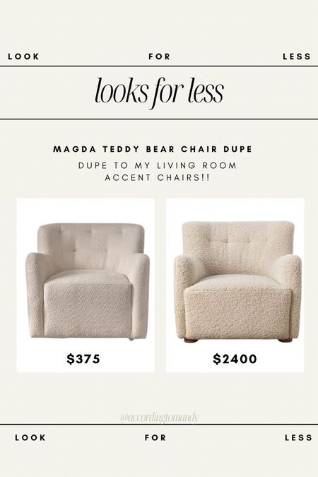LOOK FOR LESS: boucle accent chair

McGee and co, Magda chair, dupe, Wayfair find, chair 

#LTKSale #LTKhome